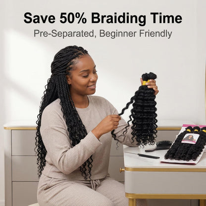 Bulk Hair For Braiding Deep Wave Human Hair