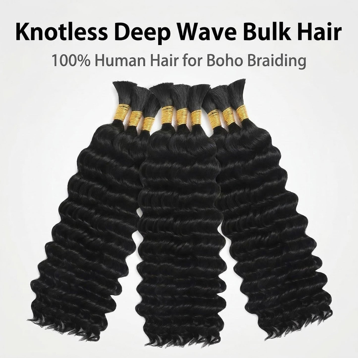 Bulk Hair For Braiding Deep Wave Human Hair
