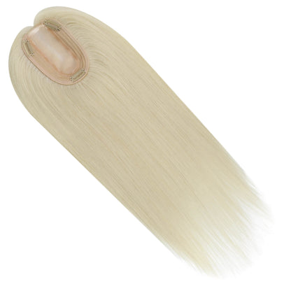 Topper Hair Pieces Virgin Human Hair Platinum Blonde #60