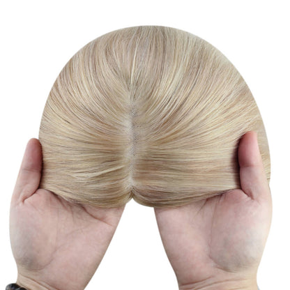 3*5inch Hair Topper For Women Remy Hair Highlight Blonde (#18P613)