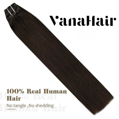 Remy Clip In Brazilian Human Hair Extensions Dark Brown(#2)
