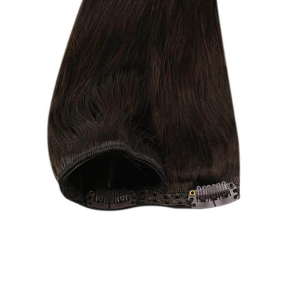Remy Clip In Brazilian Human Hair Extensions Dark Brown(#2)