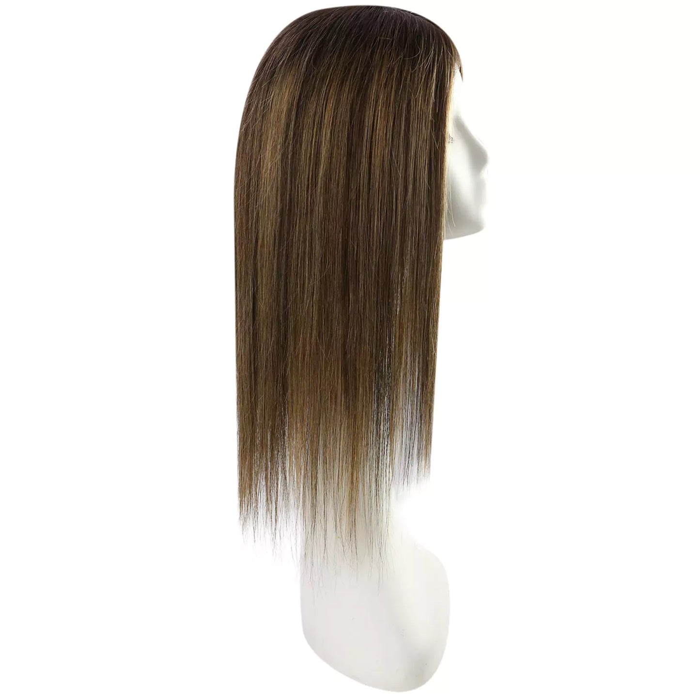 Women Hair Topper 6*7inch Large Base Hair Pieces Balayage Brown #2/8/2