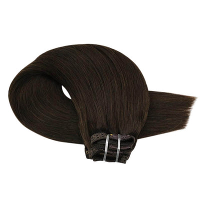 Remy Clip In Brazilian Human Hair Extensions Dark Brown(#2)