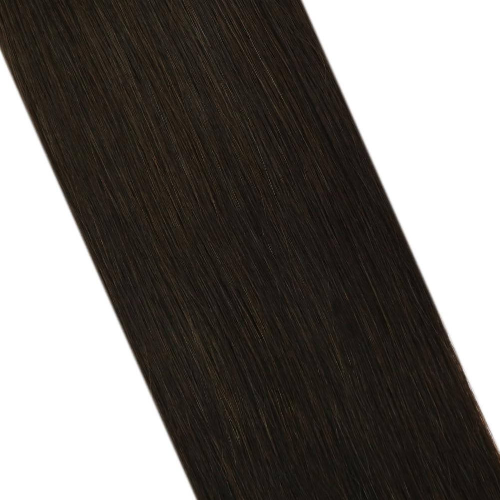 Remy Clip In Brazilian Human Hair Extensions Dark Brown(#2)