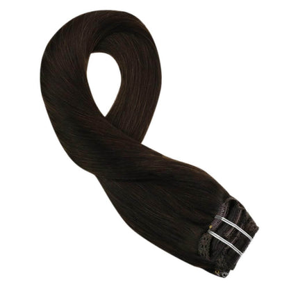 Remy Clip In Brazilian Human Hair Extensions Dark Brown(#2)