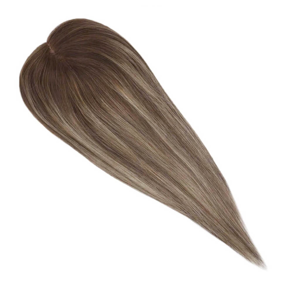 Mono Topper Remy Human Hair Brown Hair Pieces 5"*5" Base (#4/27/4)
