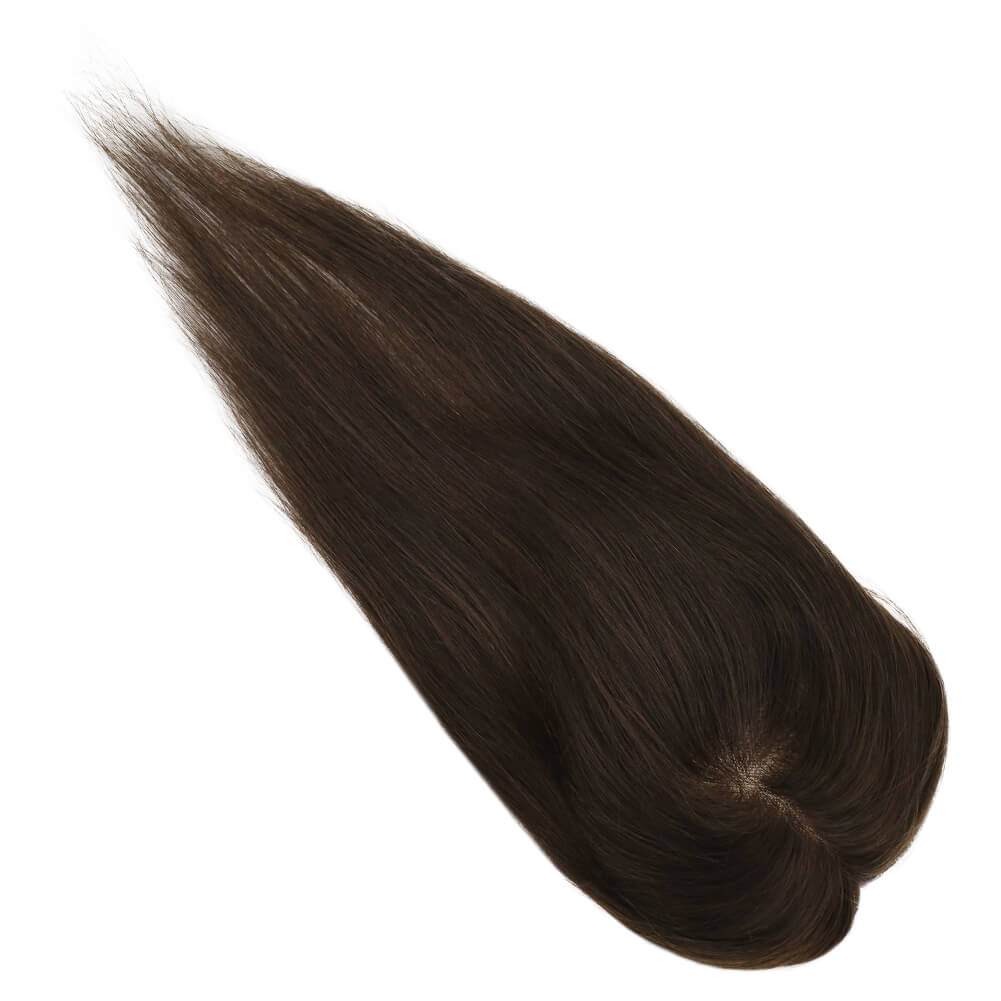 5"*5" Base Hair Topper Remy Real Human Hair Pieces Dark Brown(#2)