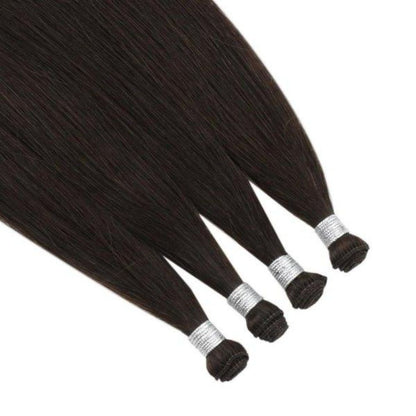 Virgin Sew In Weft Hand Tied Human Hair Weft Darkest Brown (#2)