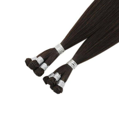 Virgin Sew In Weft Hand Tied Human Hair Weft Darkest Brown (#2)