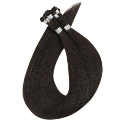 Virgin Sew In Weft Hand Tied Human Hair Weft Darkest Brown (#2)