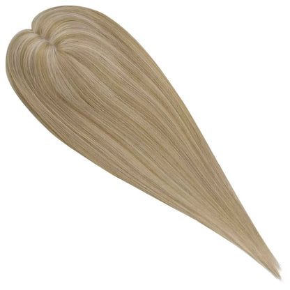 Virgin Clip on Hair Topper Large Base Highlight Blonde #P16/22
