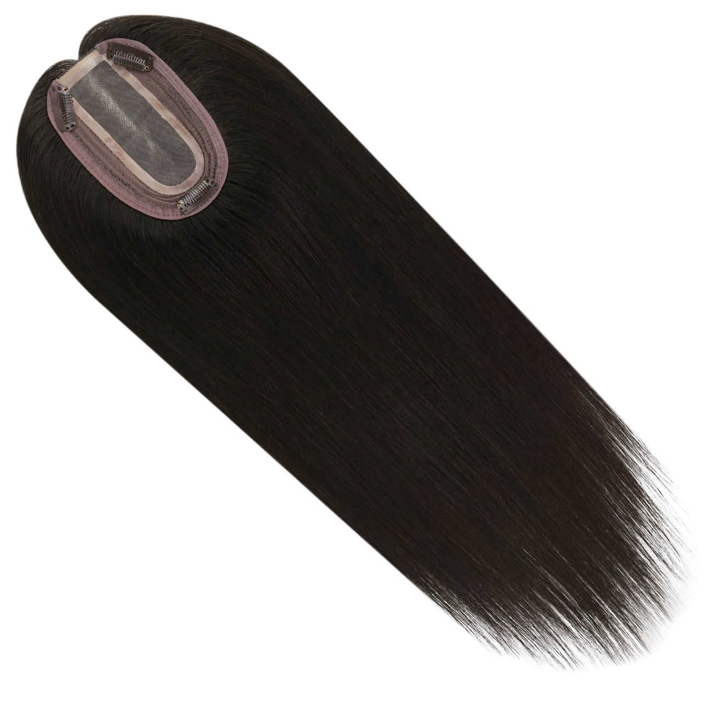 Real Hair Topper 100% Virgin Human Hair Natural Black #1B