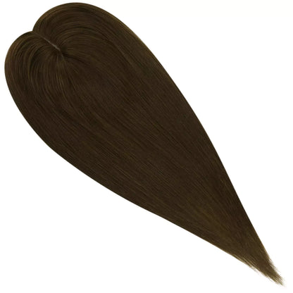 Human Hair Pieces Virgin Human Hair Topper Dark Brown #4