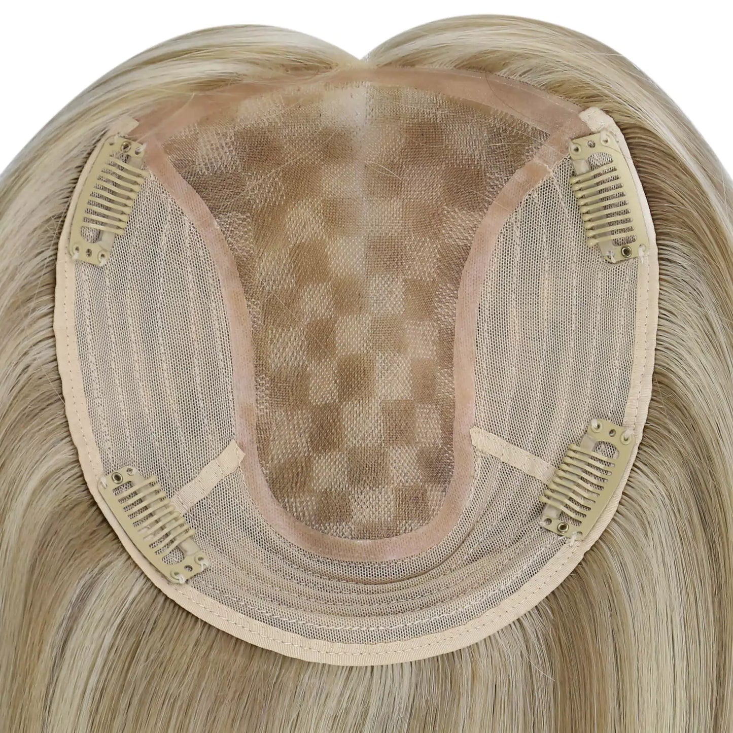 Virgin Clip on Hair Topper Large Base Highlight Blonde #P16/22