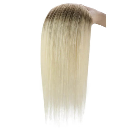 Mono Topper For Women Human Hair Pieces 5"*5" Base Straight Hair (#T10/613)