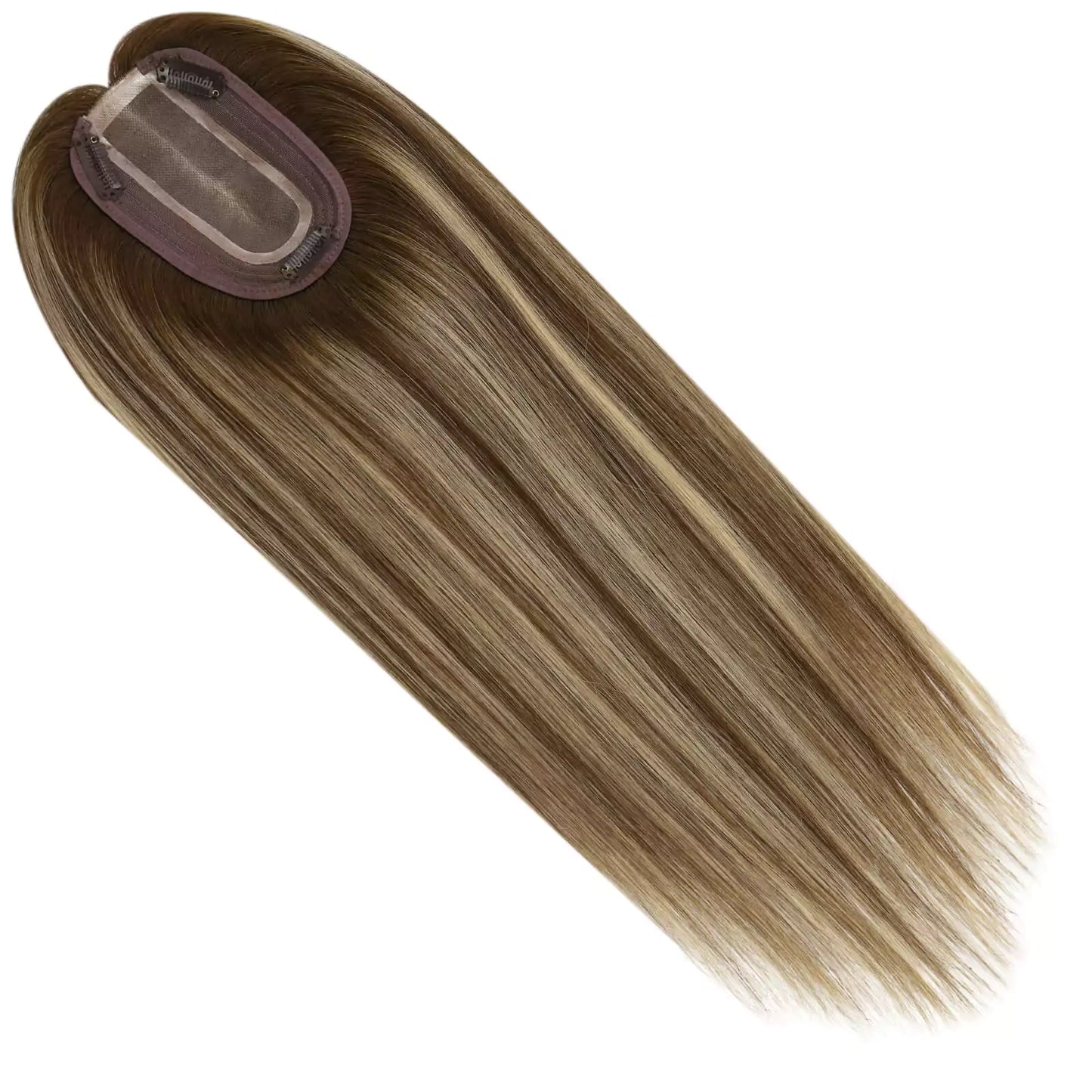 [US]Virgin Hair Topper Medium Base Balayage Brown Mixed Blonde #4/27/4