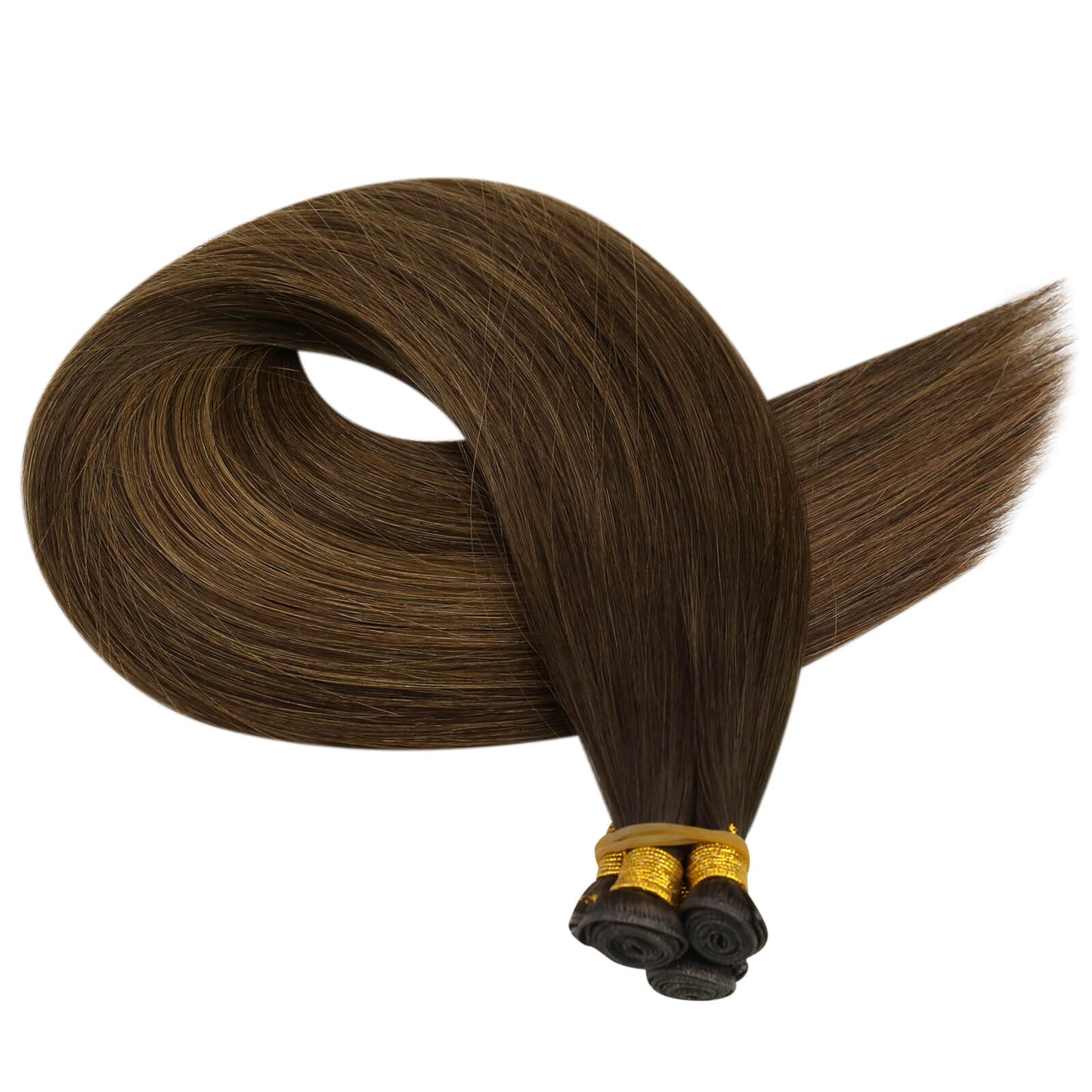 Virgin Invisible Genius Weft Human Hair Extensions Balayage Brown (#DU)