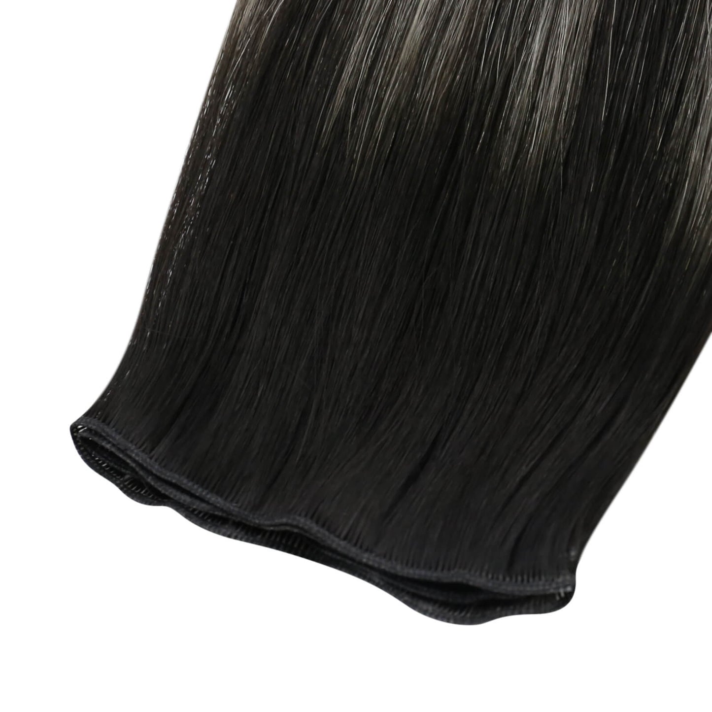 Weft Hair Brazilian Virgin Invisible Genius Weft Human Hair Bundles (#1B/Silver/1B)