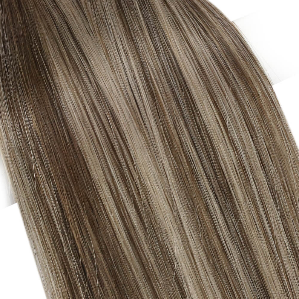 Virgin Hand Tied Real Human Sew In Weft Blonde Balayage Hair (#4/27/4)