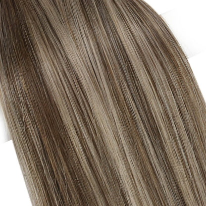 Virgin Hand Tied Real Human Sew In Weft Blonde Balayage Hair (#4/27/4)