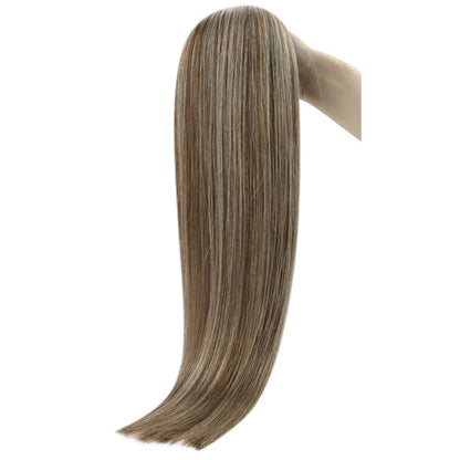 Virgin Hand Tied Real Human Sew In Weft Blonde Balayage Hair (#4/27/4)