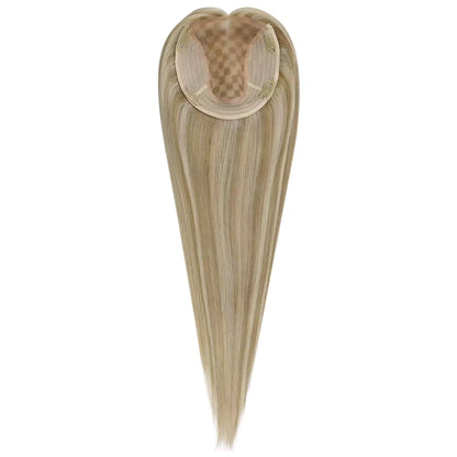 Virgin Clip on Hair Topper Large Base Highlight Blonde #P16/22