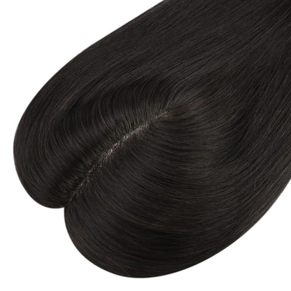 3*5inch Mono Hair Topper Remy Human Hair Natural Black (#1B)