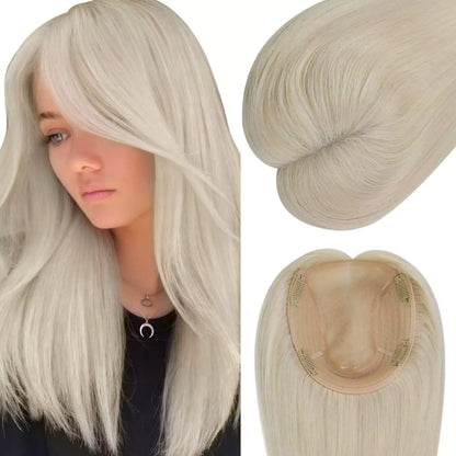 Virgin Hair Topper 6*7 inch Base Size Blonde Hair Topper #60