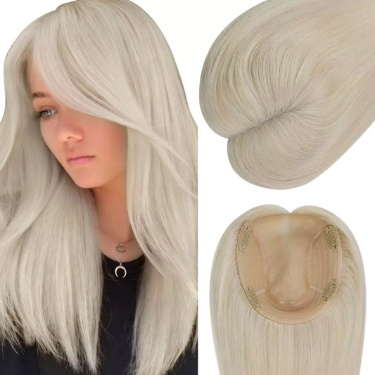 Virgin Hair Topper 6*7 inch Base Size Blonde Hair Topper #60
