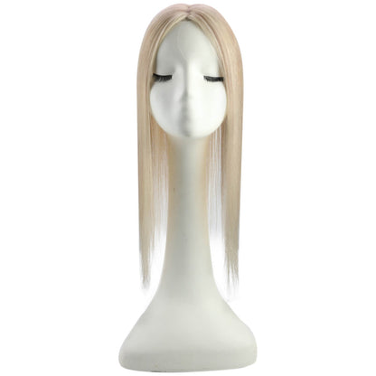 Virgin Hair Piece Topper Highlight Blonde Straight #18P613
