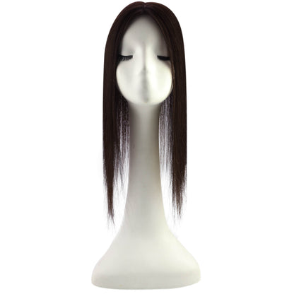 Mono Base Hair Topper Virgin Hair Pieces Darkest Brown #2