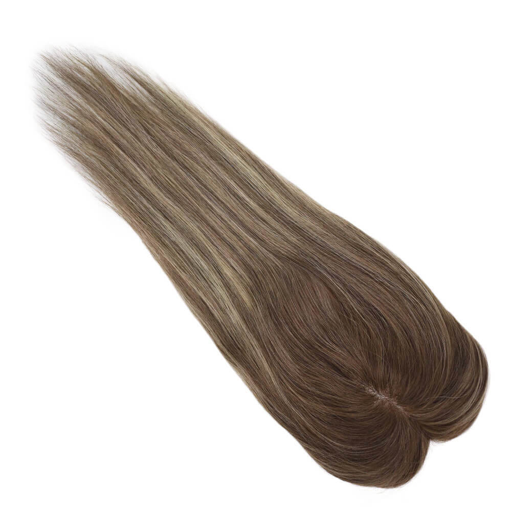 Mono Topper Remy Human Hair Brown Hair Pieces 5"*5" Base (#4/27/4)
