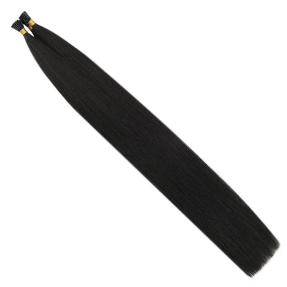 Virgin I Tip Human Hair Stick Tip Hair Extension Brazilian Jet Black(#1)