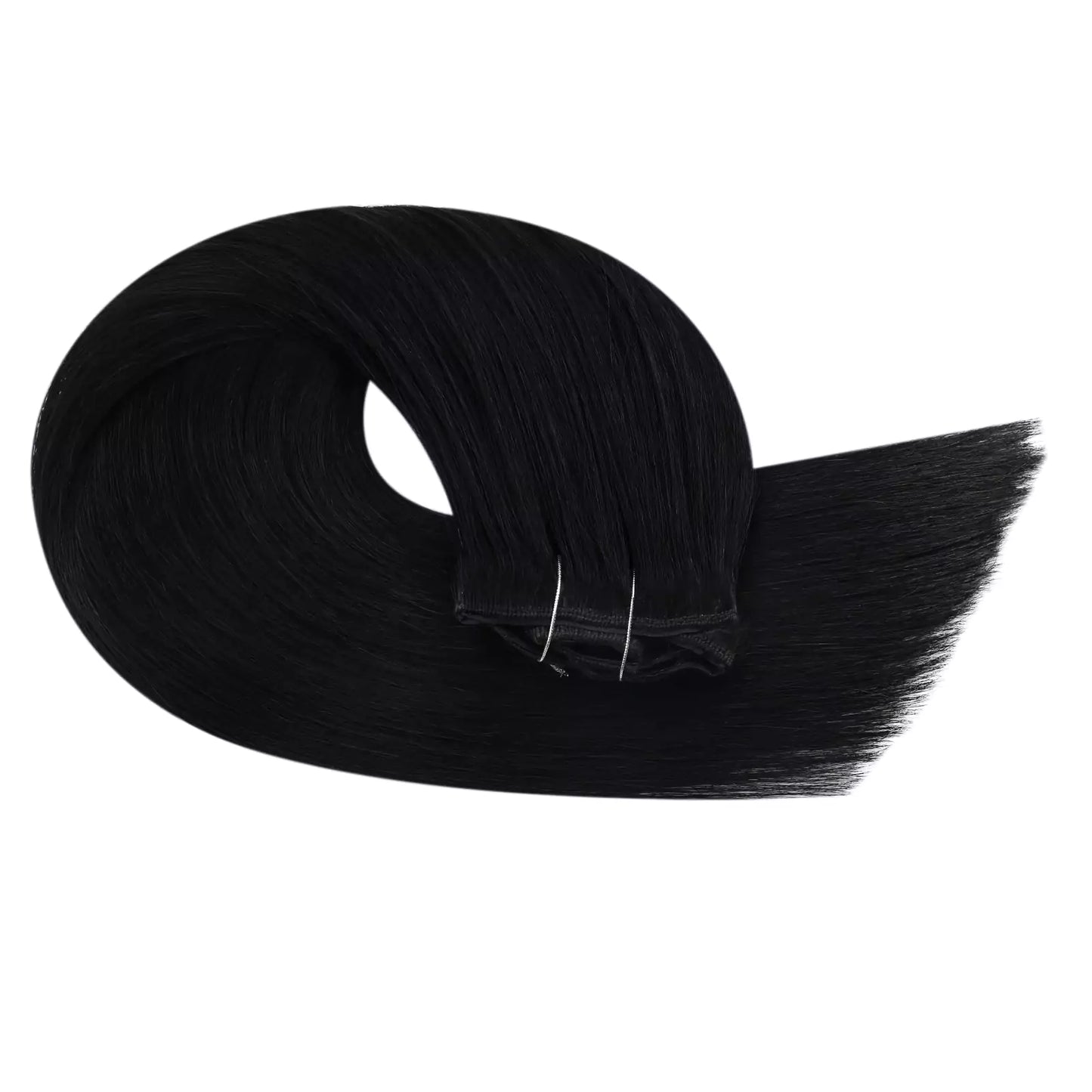 High Quality Clip In Virgin Human Hair Extension Jet Black #1