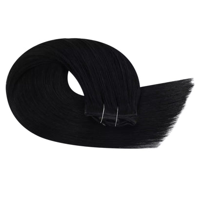 High Quality Clip In Virgin Human Hair Extension Jet Black #1