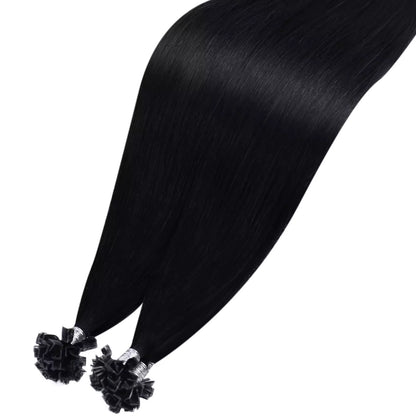 Virgin Keratin Hair Extensions K Tip Human Hair Extensions Jet Black #1