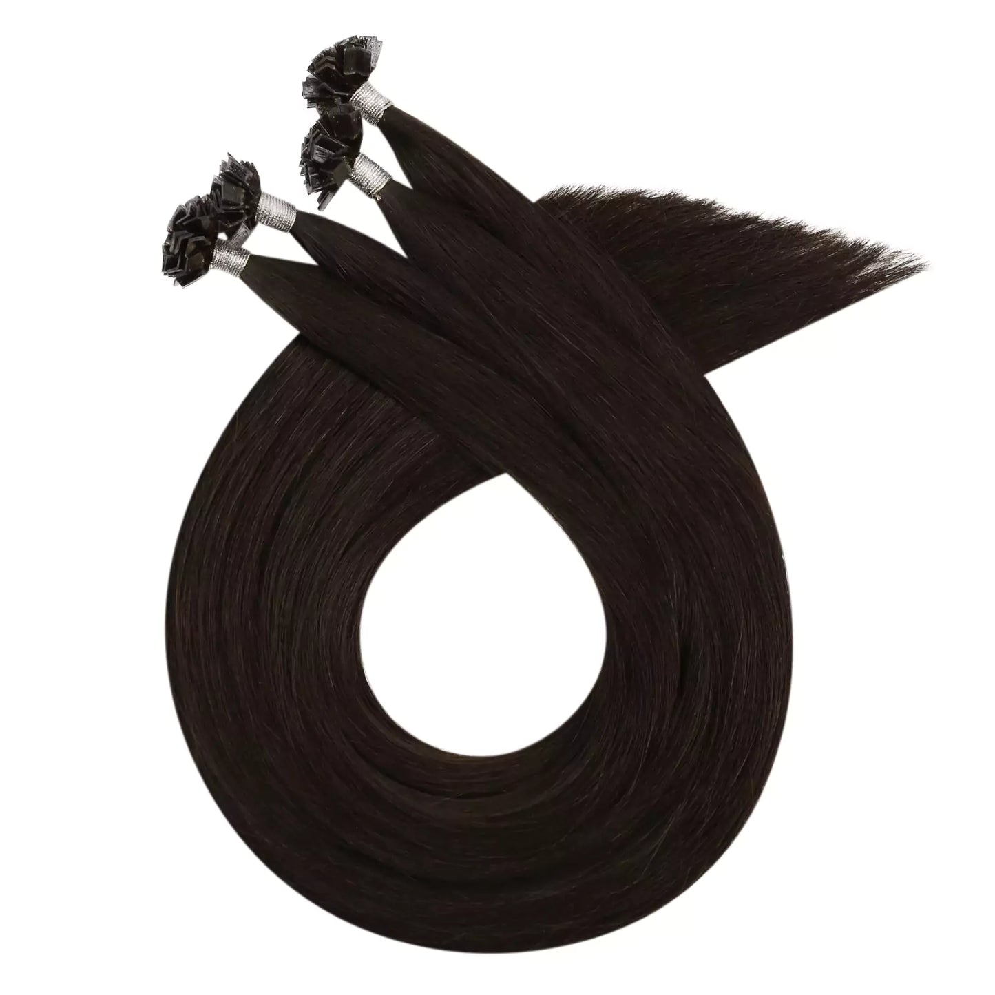 Virgin K Tip Professional Hair Extensions Darkest Brown #2