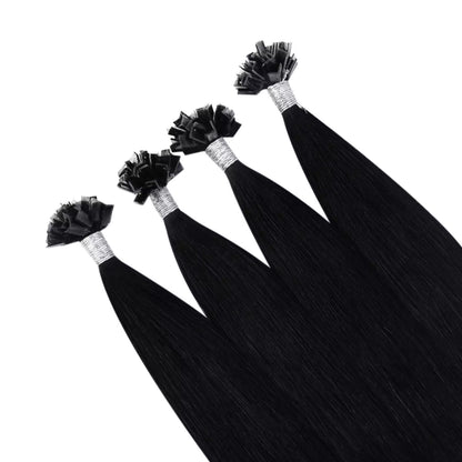 Virgin Keratin Hair Extensions K Tip Human Hair Extensions Jet Black #1