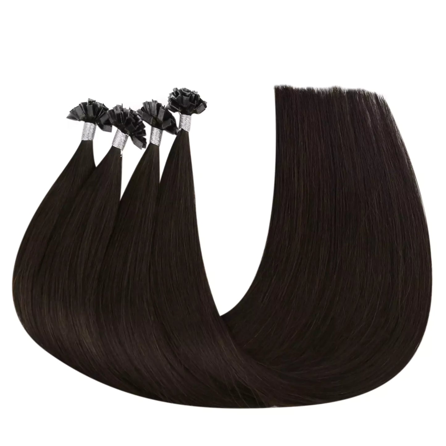 Virgin K Tip Professional Hair Extensions Darkest Brown #2