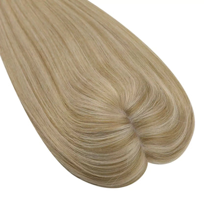 Virgin Clip on Hair Topper Large Base Highlight Blonde #P16/22