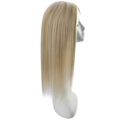 Virgin Clip on Hair Topper Large Base Highlight Blonde #P16/22