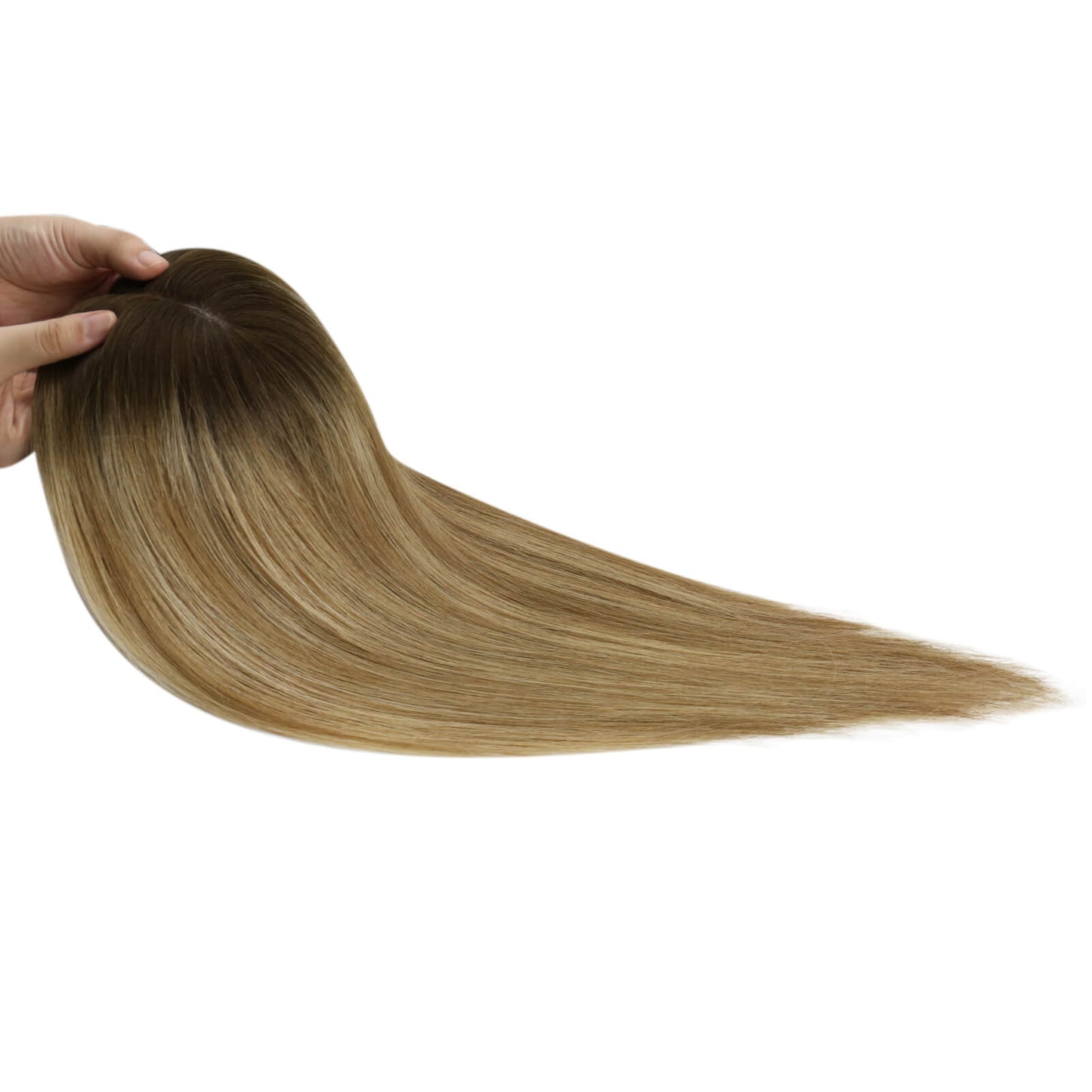 Hair Topper Virgin Hair Piece Topper Balayage Brown #3/8/22