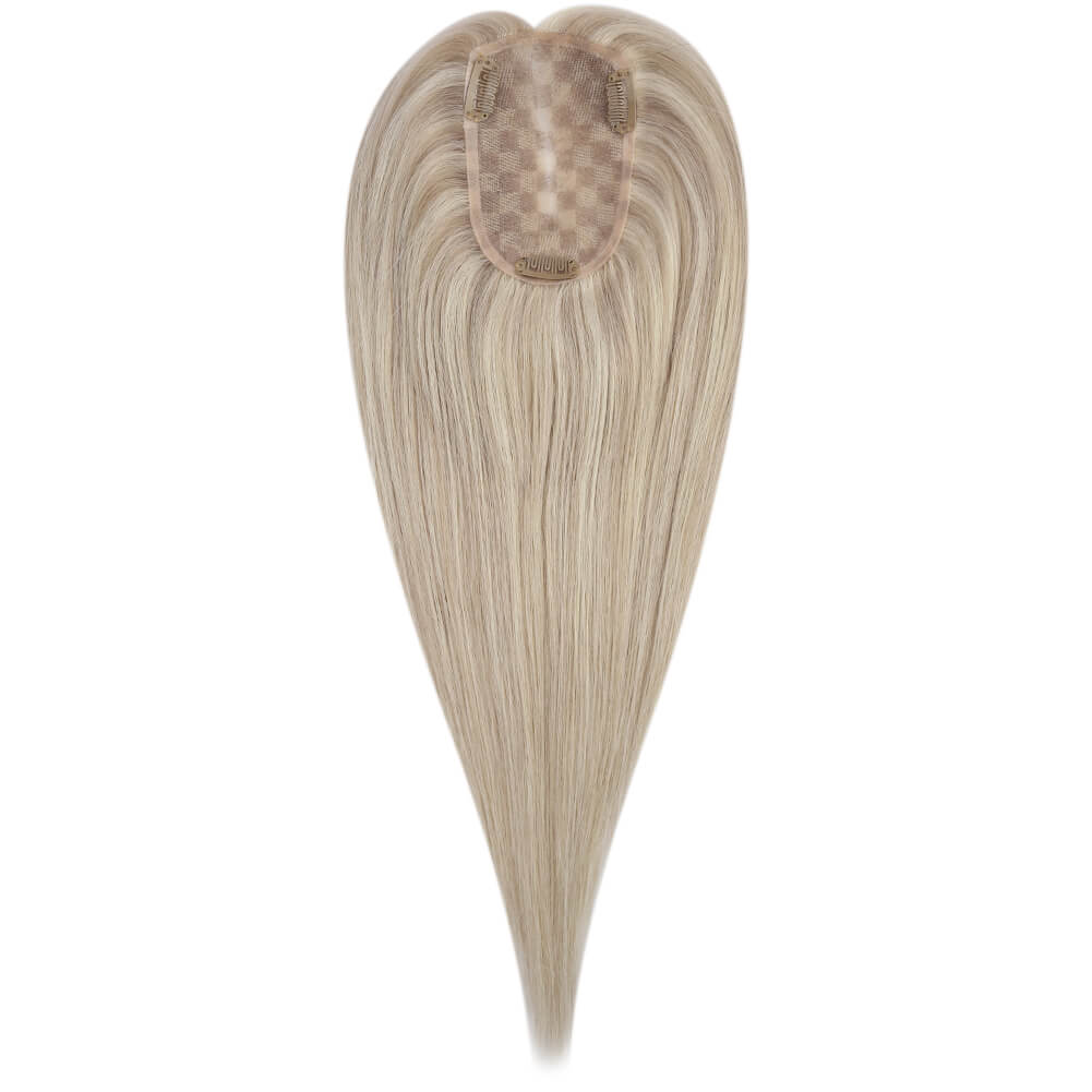 3*5inch Hair Topper For Women Remy Hair Highlight Blonde (#18P613)