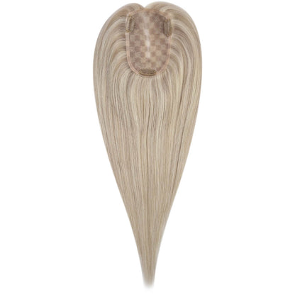 3*5inch Hair Topper For Women Remy Hair Highlight Blonde (#18P613)