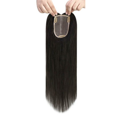 3*5inch Mono Hair Topper Remy Human Hair Natural Black (#1B)