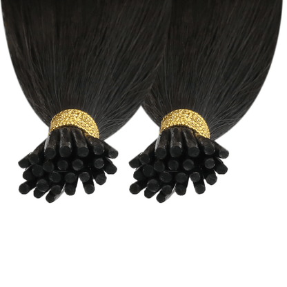 Virgin I Tip Stick Tip Human Straight Hair Extension Brazilian Natural Black(#1B)