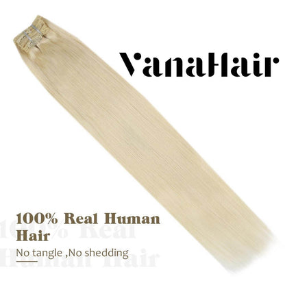 Remy Clip In Brazilian Human Hair Extension Platinum Blonde(#60)