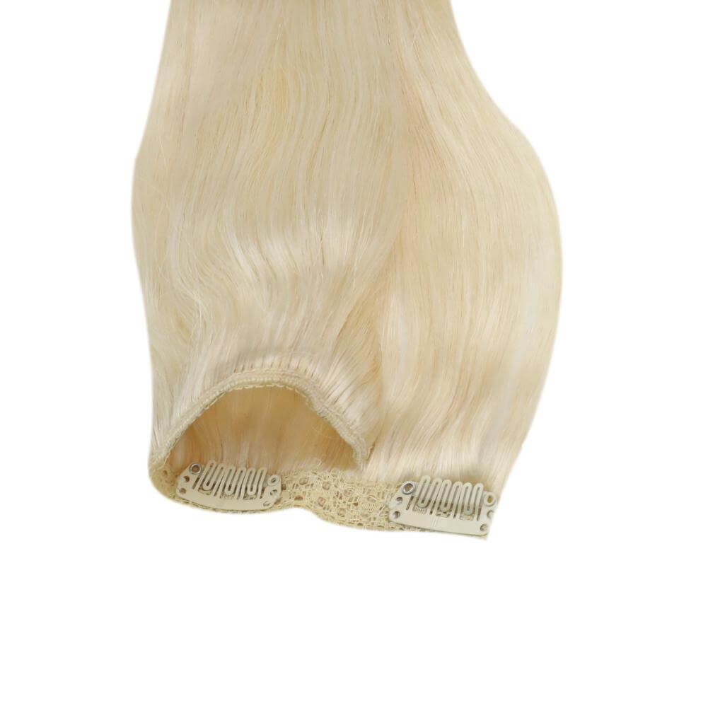Remy Clip In Brazilian Human Hair Extension Platinum Blonde(#60)