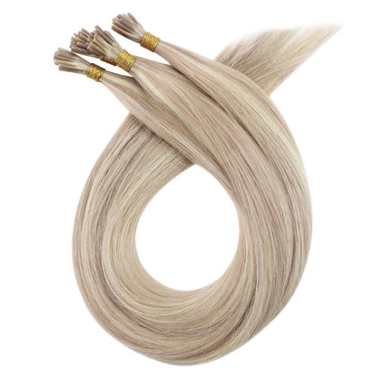 Virgin I Tip Hair Extensions Premium Brazilian Straight Hair Highlight(#18P613)